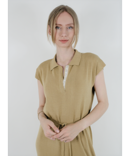 Rochie golden beige din in